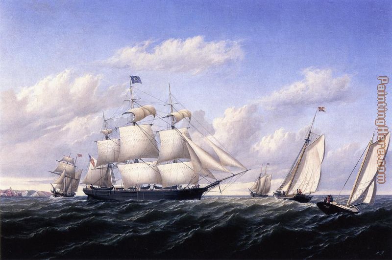 Whaleship 'Speedwell' of Fairhaven, Outward Bound off Gay Head